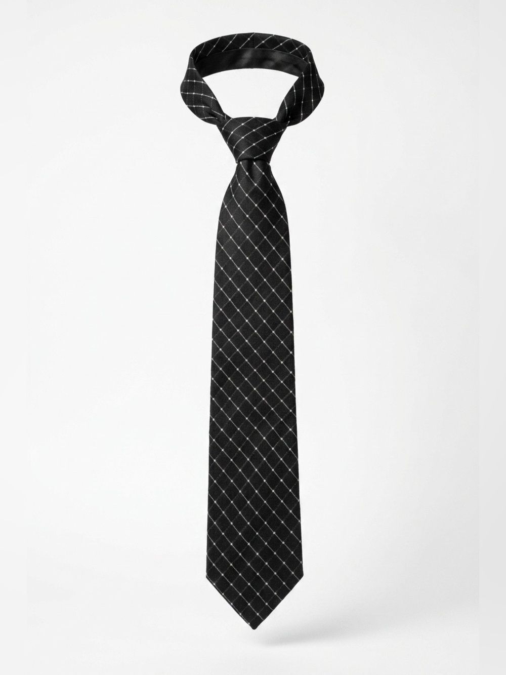 Geoffrey Beene Black Tie with White Windowpane
